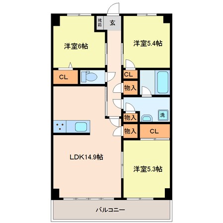 知寄町三丁目駅 徒歩11分 4階の物件間取画像